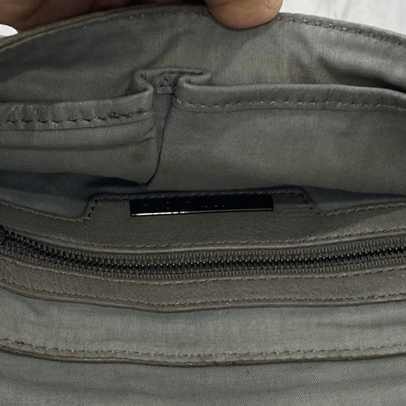 ELLIOTT LUCCA Leather Gray Woven Envelope Rectangle Flip Handbag Clutch Purse - Picture 8 of 10